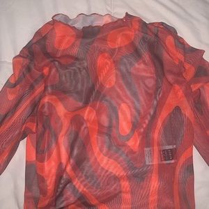 Long sleeve mesh top